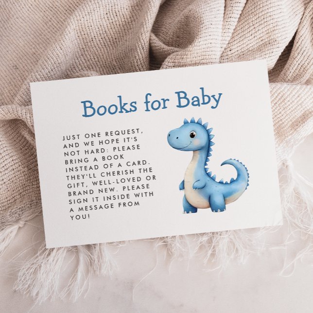 Niedlich Blue Dinosaur Babyduschbücher für Baby Begleitkarte (Von Creator hochgeladen)