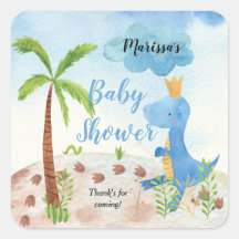 Niedlich Blue Dinosaur Palm Tree Boy Baby Dusche