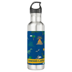 Niedlich Blue Dinosaurier Muster Wildlife Pflanze Edelstahlflasche