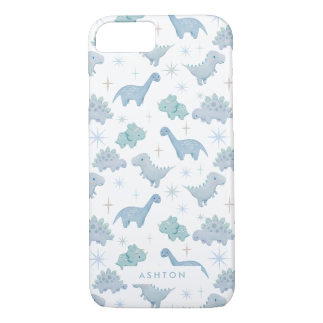 Niedlich Blue Dinosaurier Pattern Boys Case-Mate iPhone Hülle (Rückseite)