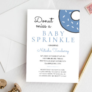 Niedlich Blue Donut Baby Sprinkle Boy Baby Dusche Einladung
