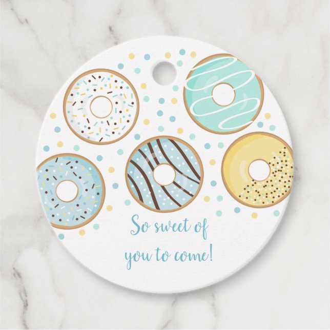 Niedlich Blue Donut Baby Sprinkle Geschenkanhänger (Vorderseite)