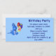 Niedlich Blue Dragon Balloons Geburtstagseinladung (Vorderseite)