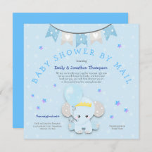 Niedlich Blue Elephant Baby Dusche per Mail