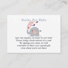 Niedlich Blue Elephant Baby Showbuchanfrage Begleitkarte