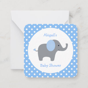 Niedlich Blue Elephant Danke Mini Note Card Mitteilungskarte