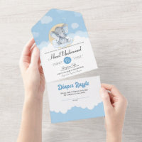 Niedlich Blue Elephant Little Peanut Boy Baby Dusc