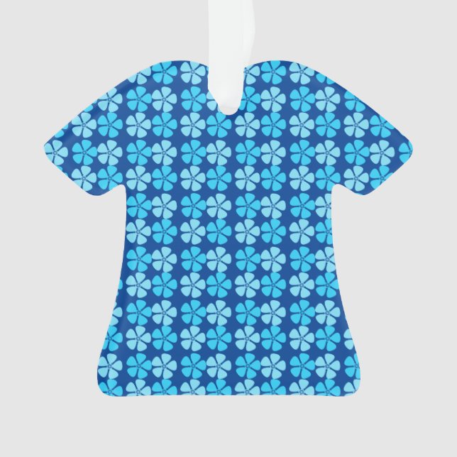 Niedlich Blue Floral Design Ornament (Vorderseite)