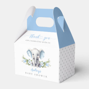 Niedlich Blue Floral Elephant Baby Boy Dusche Geschenkschachtel