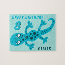 Niedlich Blue Gecko Lizard Kindergeburtstag Jigsaw Puzzle