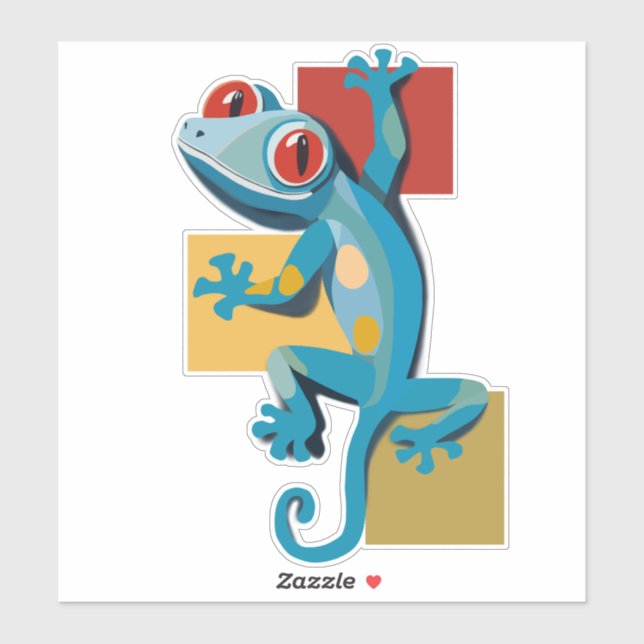 Niedlich Blue Gecko Reptile Lovers Aufkleber (Blatt)
