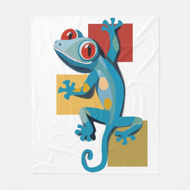Niedlich Blue Gecko Reptile Lovers Fleecedecke (Vorderseite)
