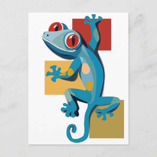 Niedlich Blue Gecko Reptile Lovers Postkarte (Vorderseite)