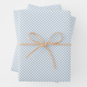 Niedlich-Blue-Gingham-Klassik Geschenkpapier Set