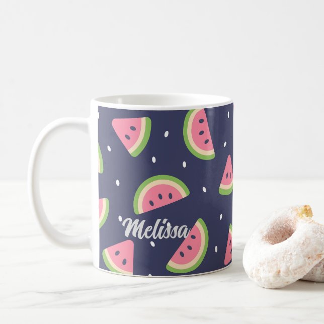 Niedlich Blue Green Watermelon Frucht Kaffeetasse (Mit Donut)
