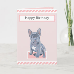 Niedlich Blue Grey French Bulldog Puppy Karte