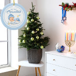 Niedlich Blue Hanukkah Baby's First Chrismukkah Keramik Ornament<br><div class="desc">Niedlich Blue Hanukkah Baby's First Chrismukkah Ornament</div>