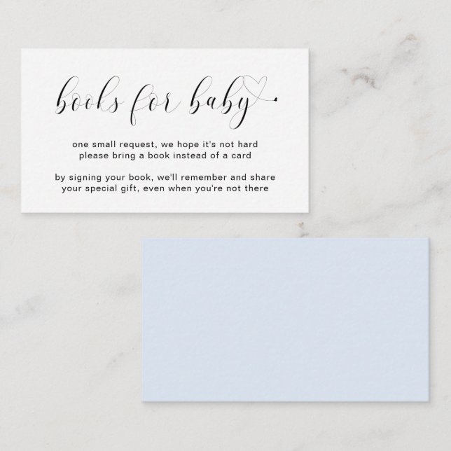 Niedlich Blue Heart Books for Baby Shooting Begleitkarte (Vorne/Hinten)