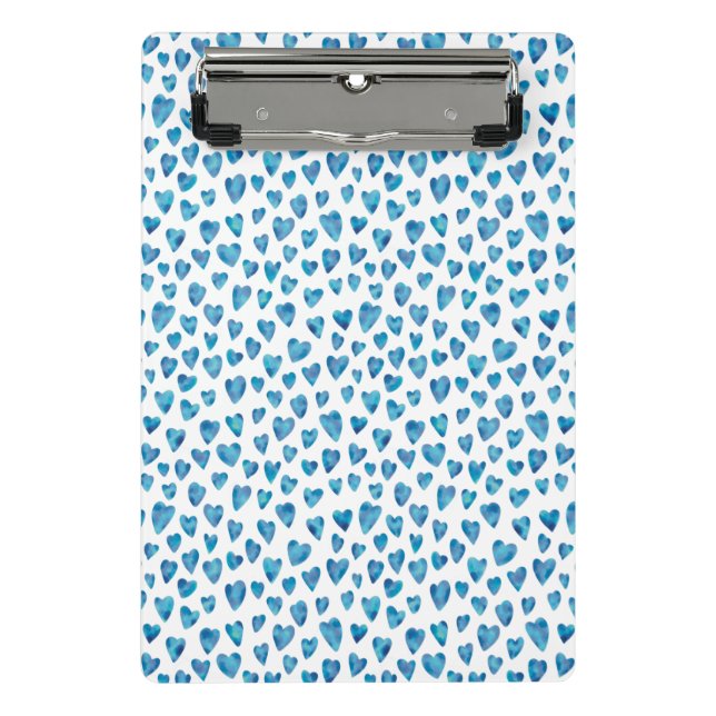 Niedlich Blue Heart Mini-Zwischenablage Mini Klemmbrett (Vorderseite)