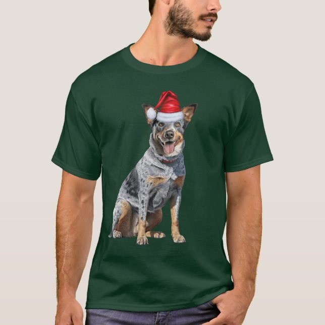 Niedlich Blue Heeler Dog Lover Funny Christmas T-Shirt (Vorderseite)