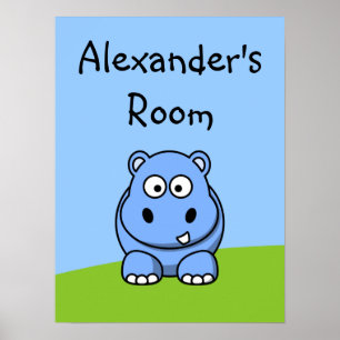 Niedlich Blue Hippo Poster
