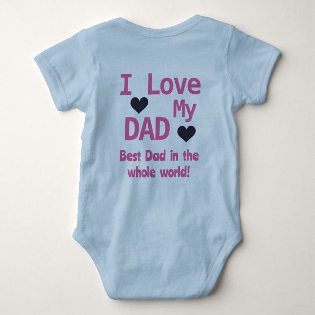 Niedlich Blue I Liebe My Vater Baby Boy Baby Bodys Baby Strampler (Rückseite)