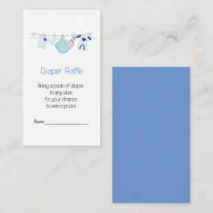 Niedlich Blue Illustration Diaper Raffle Begleitkarte