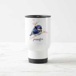 Niedlich Blue Jay Bird Personalisiert Travel Mug Reisebecher