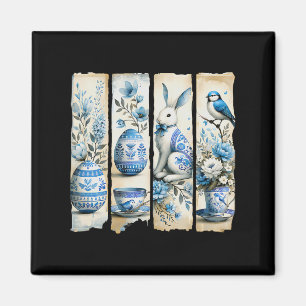 Niedlich Blue Jay Osterfest Bunny Egs Blume zerris Magnet