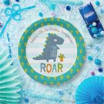Niedlich Blue Kawaii Dinosaur Roar Boy Geburtsname