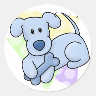 Niedlich Blue Kawaii Dog Stickers