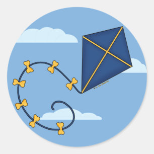 Niedlich Blue Kite Stickers