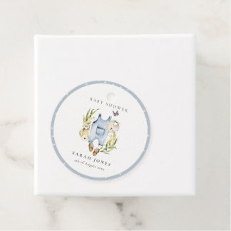 Niedlich Blue Leafy Foliage Boy Clothes Babydusche Geschenkanhänger
