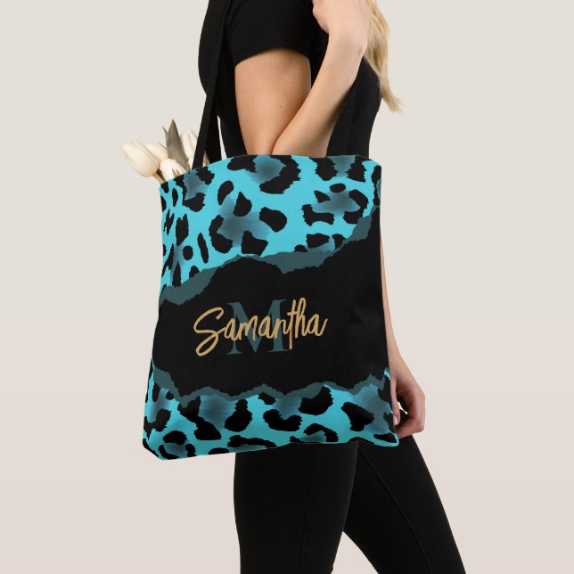 Niedlich Blue Leopard Print (Von Nahem)