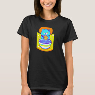 Niedlich Blue Lion Enjoying Ramen Noodles T-Shirt