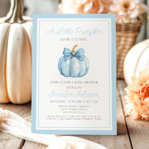 Niedlich Blue Little Pumpkin Boy Baby Dusche Einladung