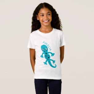 Niedlich Blue Lizard Gecko Kinder Name T - Shirt