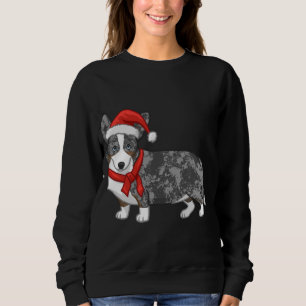 Niedlich Blue Merle Cardigan Corgi Weihnachtsmannm Sweatshirt