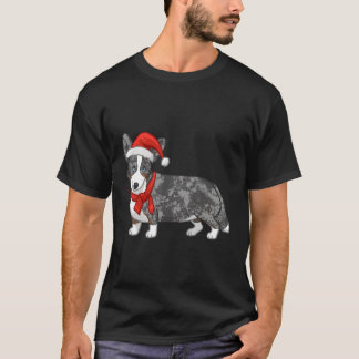 Niedlich Blue Merle Cardigan Corgi Weihnachtsmannm T-Shirt