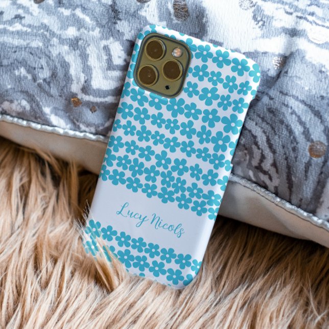 Niedlich Blue Minimalistisch Daisy Muster Blumenbe Case-Mate iPhone Hülle (Von Creator hochgeladen)