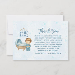 Niedlich Blue Mobile Crib Babybett Babybett Dusche Dankeskarte