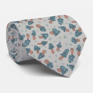 Niedlich Blue Mushroom Fungi Pattern Neck Tie Krawatte