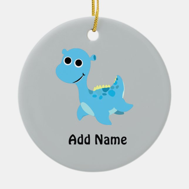 Niedlich Blue Nessie Keramik Ornament (Vorne)