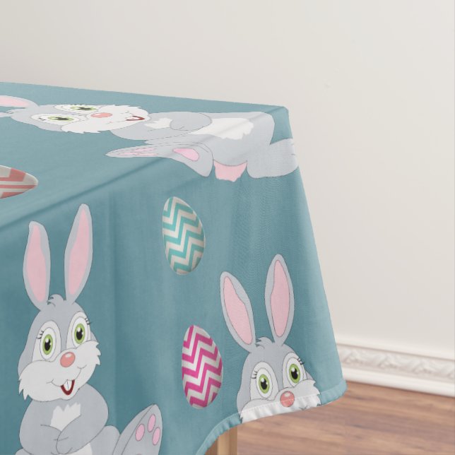 Niedlich Blue Oaster Bunny Rabbit Muster Tischdecke (Beispiel)