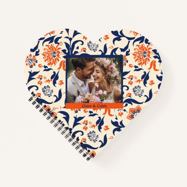 Niedlich Blue Orange Bläschen Custom Spiral Notebo Notizbuch (Vorderseite)