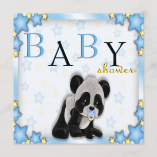 Niedlich Blue Panda Bear Baby Dusche einladen Einladung