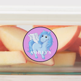 Niedlich Blue Pegasus Personalisiert Kinderetiketten