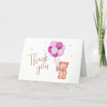 Niedlich Blue Pink Ballon Teddy Bear Baby Dusche