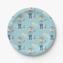 Niedlich Blue Pirate Boy Pappteller