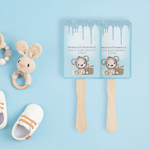 Niedlich Blue Popsicle Glitzer Tropfen Picnic Baby Fächer